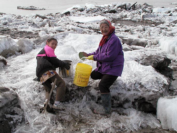 Gathering Ice For Drinking Water