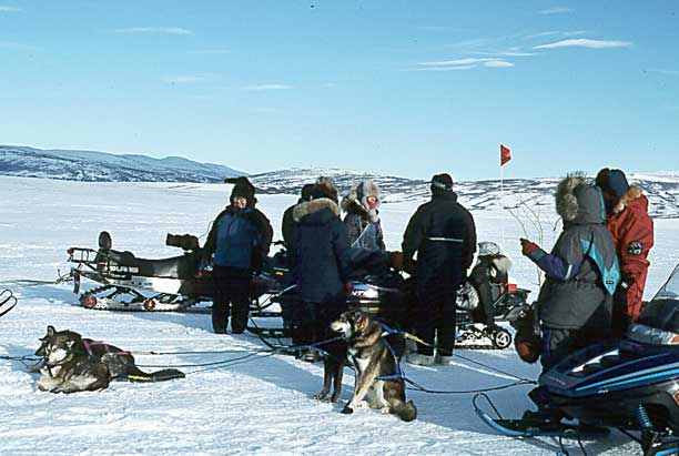 Welcoming party near Shaktoolik.